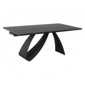 Стол обеденный SIGNAL DIUNA Ceramic Sahara Noir черный мрамор/черный мат 160-240/90